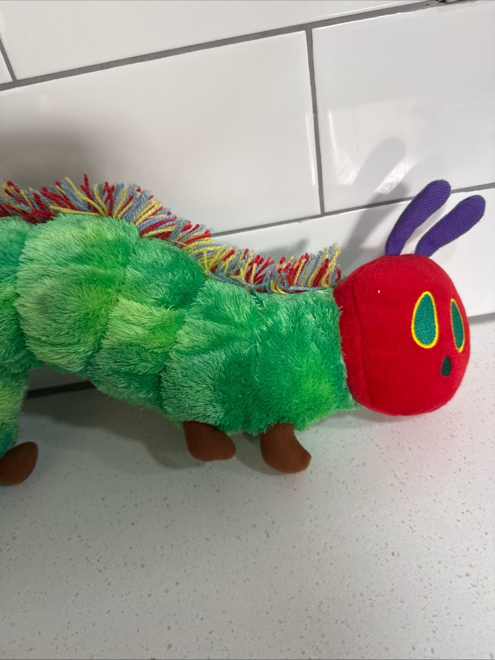 Classic Green & Red Plush Caterpillar Toy - Kids
